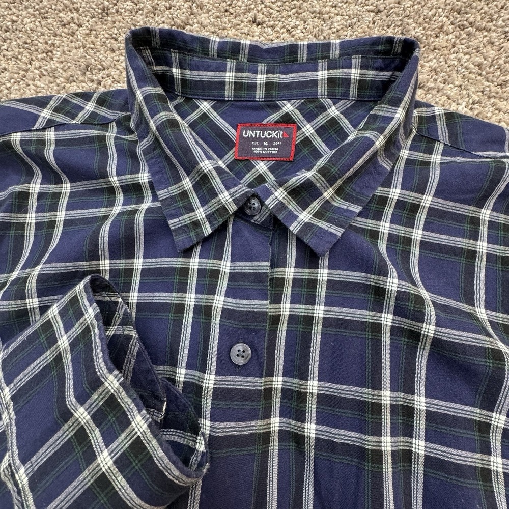 Untuckit Shirt Women‎ 14 Corrine Button Plaid Career Business Holiday Work